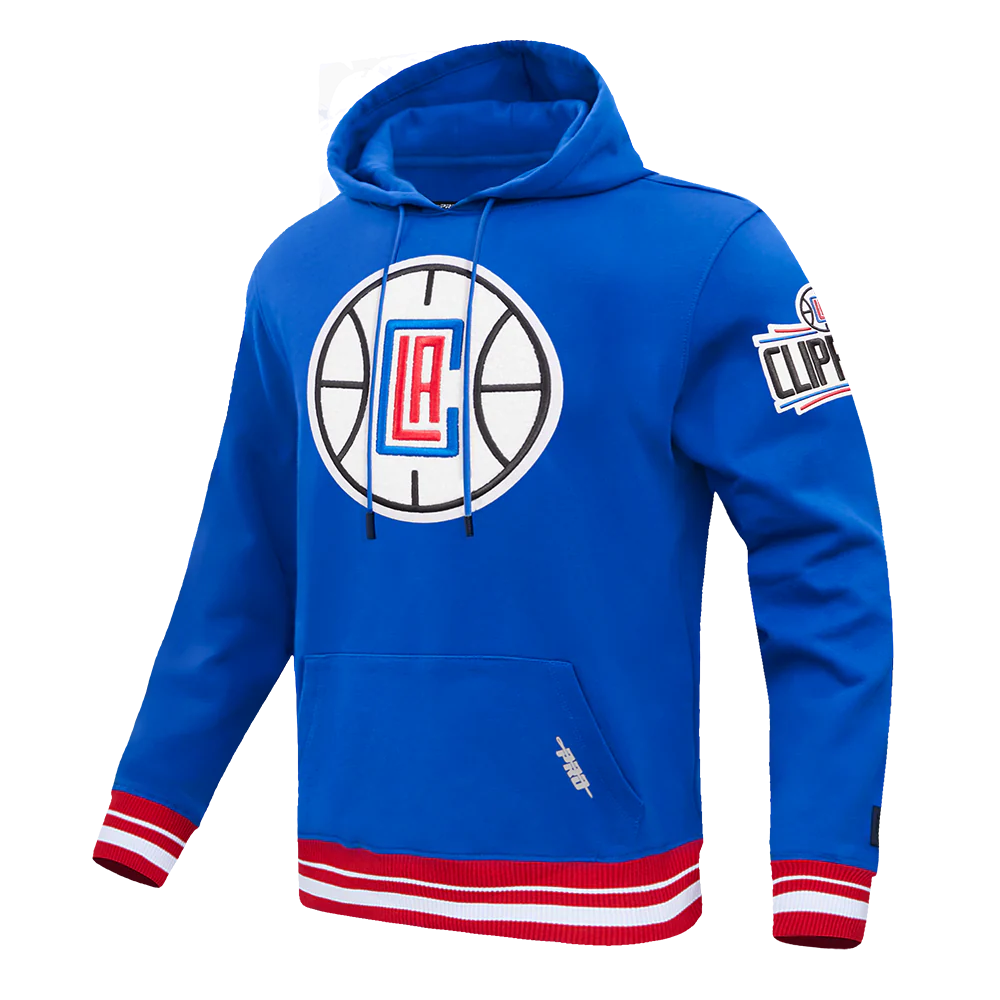 NBA LOS ANGELES CLIPPERS RETRO CLASSIC MEN'S PO HOODIE (ROYAL BLUE/RED) - Image 2
