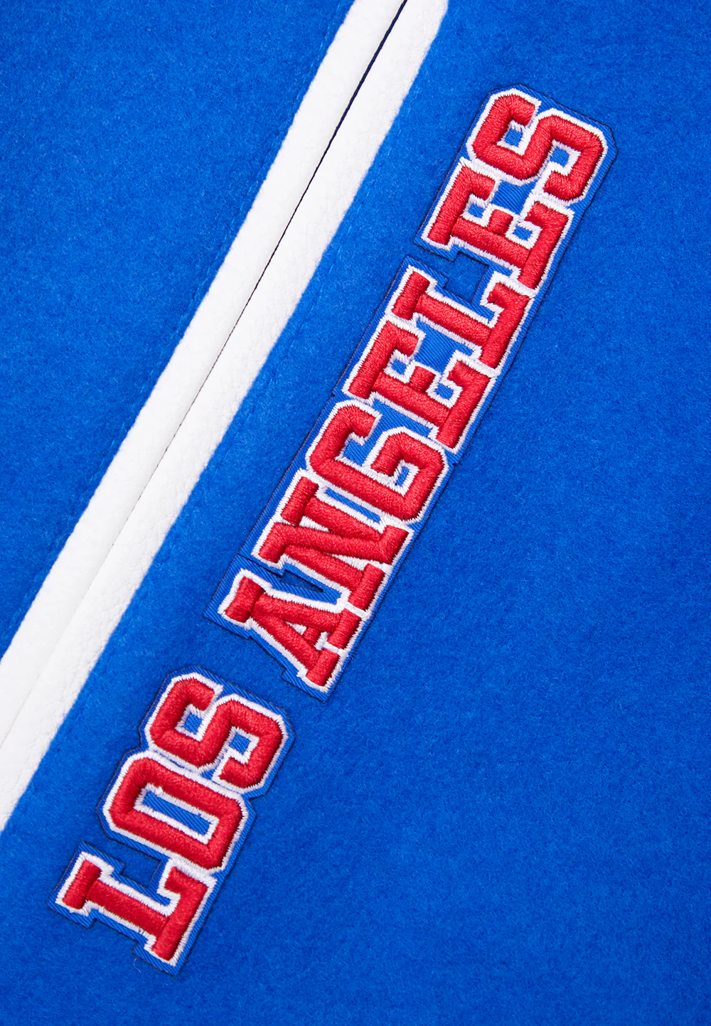 NBA LOS ANGELES CLIPPERS MASHUP MEN'S RIB WOOL VARSITY JACKET (ROYAL BLUE/RED) - Image 6