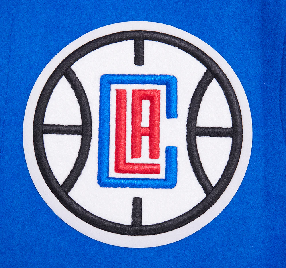NBA LOS ANGELES CLIPPERS MASHUP MEN'S RIB WOOL VARSITY JACKET (ROYAL BLUE/RED) - Image 8