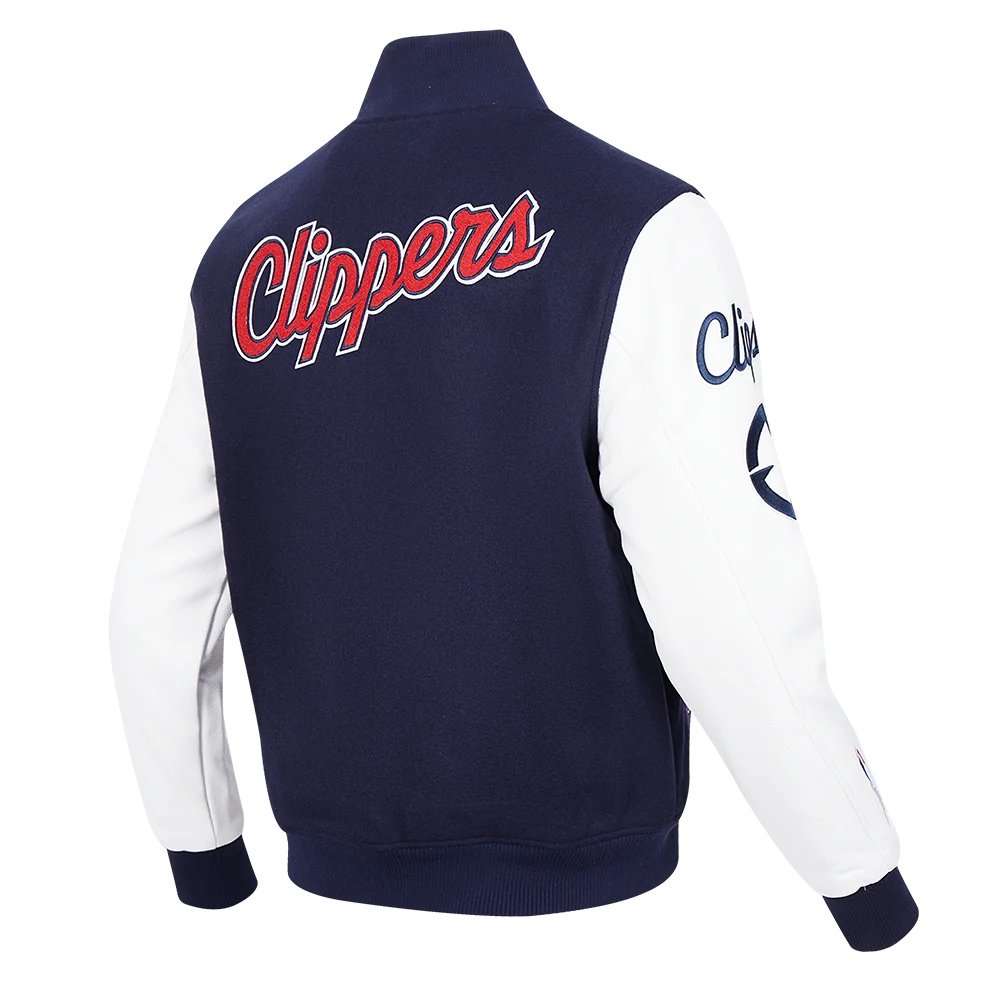 NBA LOS ANGELES CLIPPERS CLASSIC MEN'S WOOL VARSITY JACKET (MIDNIGHT NAVY/WHITE) - Image 4