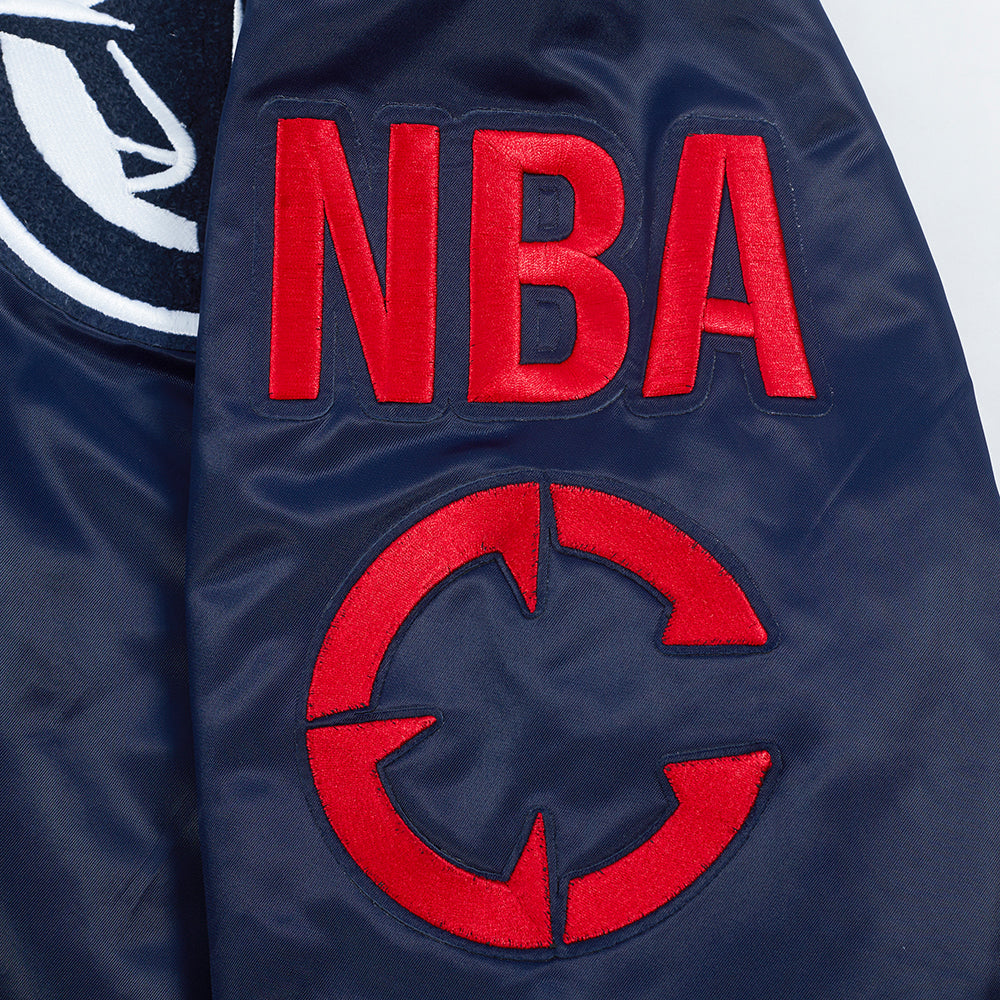 NBA LOS ANGELES CLIPPERS MASH UP MEN'S RIB SATIN JACKET (MIDNIGHT NAVY/RED/MIDNIGHT NAVY) - Image 10