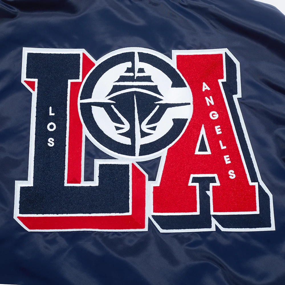 NBA LOS ANGELES CLIPPERS MASH UP MEN'S RIB SATIN JACKET (MIDNIGHT NAVY/RED/MIDNIGHT NAVY) - Image 11