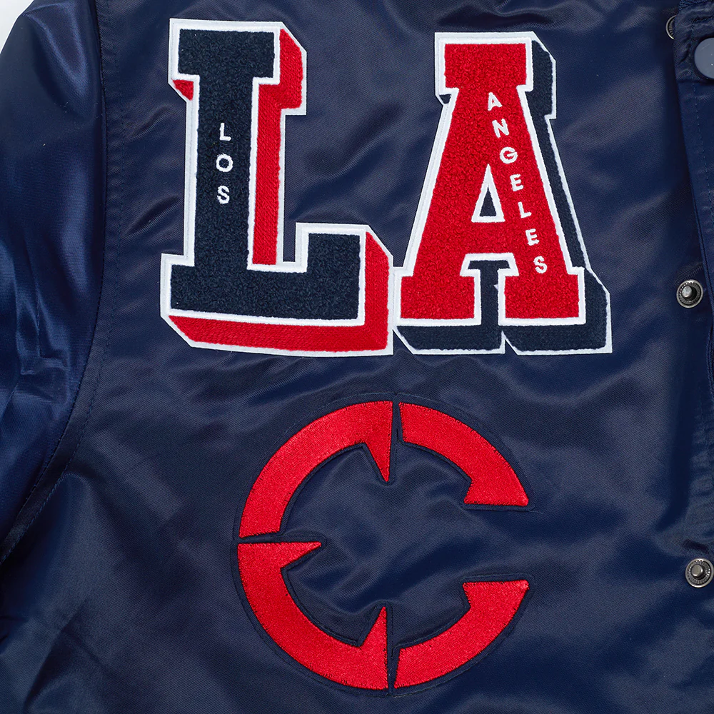 NBA LOS ANGELES CLIPPERS MASH UP MEN'S RIB SATIN JACKET (MIDNIGHT NAVY/RED/MIDNIGHT NAVY) - Image 7