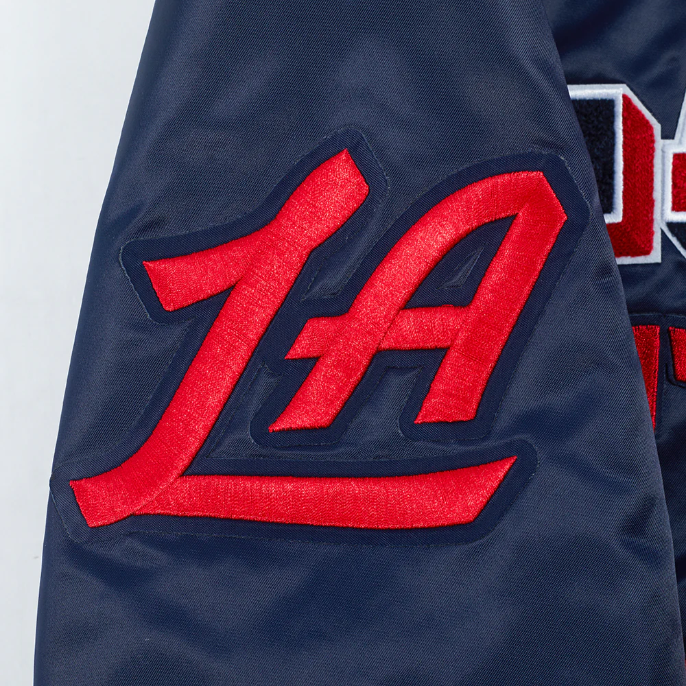 NBA LOS ANGELES CLIPPERS MASH UP MEN'S RIB SATIN JACKET (MIDNIGHT NAVY/RED/MIDNIGHT NAVY) - Image 9