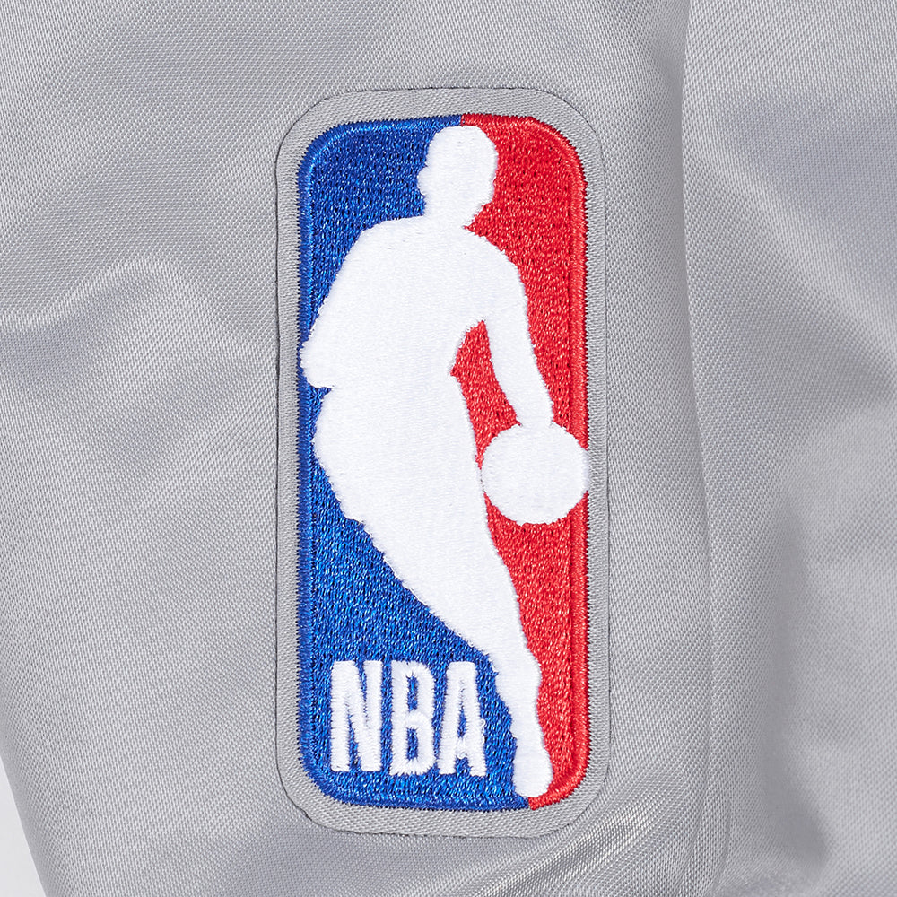 LOS ANGELES CLIPPERS CLASSIC OLD ENGLISH MEN'S RIB SATIN JACKET (GRAY) - Image 11