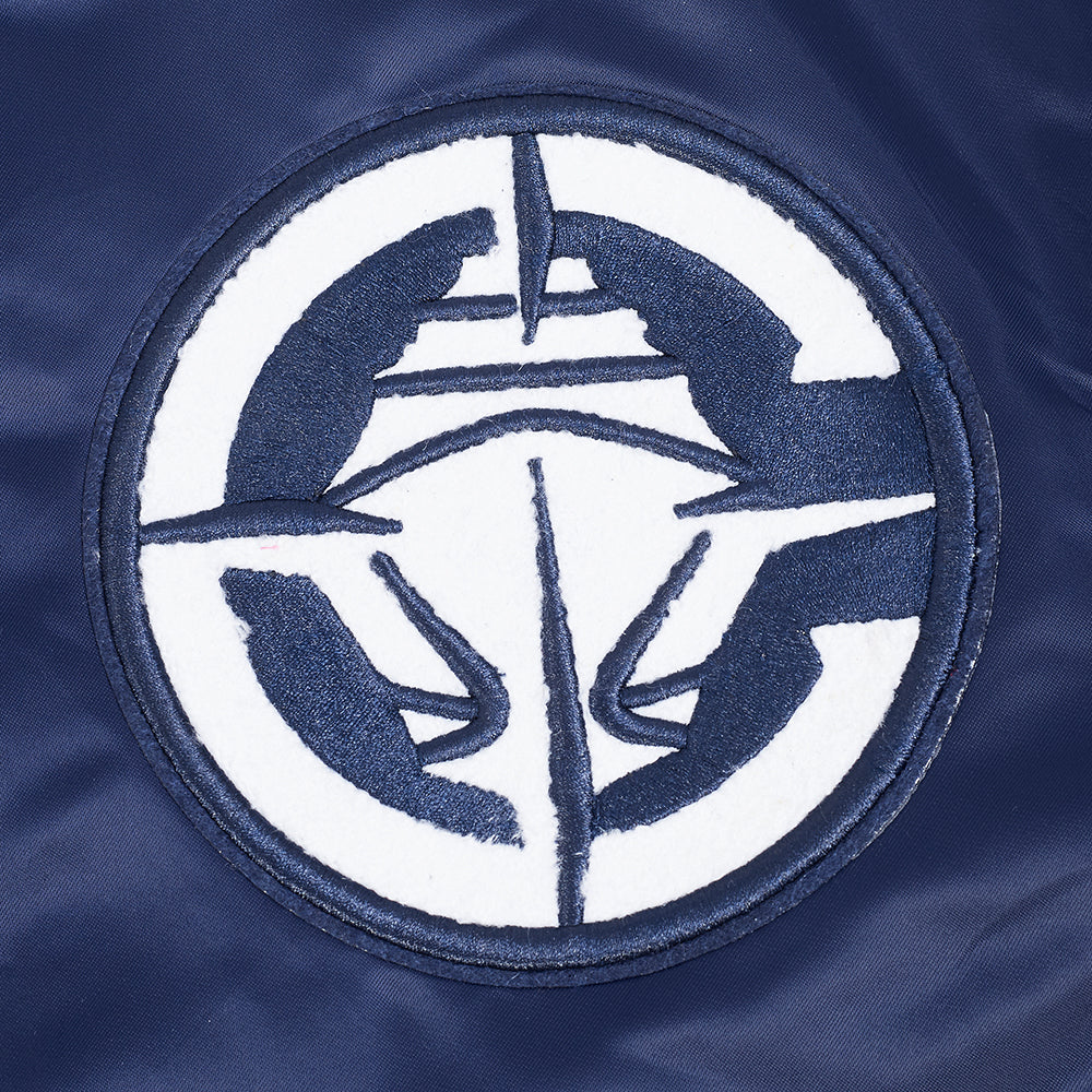 LOS ANGELES CLIPPERS CLASSIC OLD ENGLISH MEN'S RIB SATIN JACKET (MIDNIGHT NAVY/RED/MIDNIGHT NAVY) - Image 6