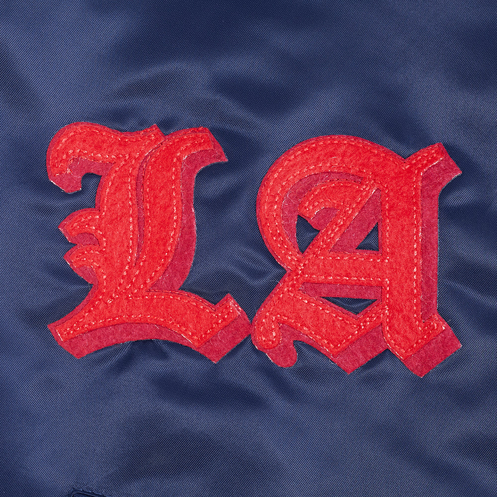 LOS ANGELES CLIPPERS CLASSIC OLD ENGLISH MEN'S RIB SATIN JACKET (MIDNIGHT NAVY/RED/MIDNIGHT NAVY) - Image 7