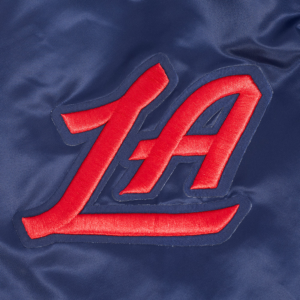 LOS ANGELES CLIPPERS CLASSIC OLD ENGLISH MEN'S RIB SATIN JACKET (MIDNIGHT NAVY/RED/MIDNIGHT NAVY) - Image 9