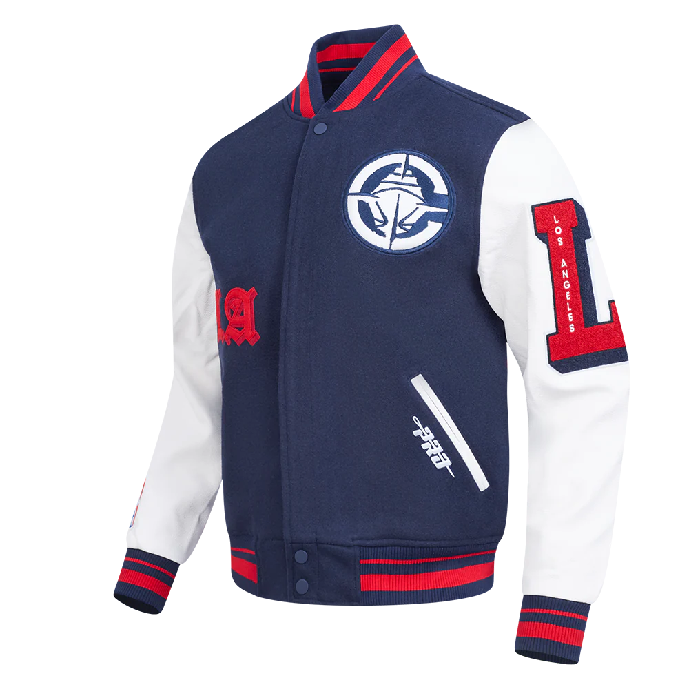 LOS ANGELES CLIPPERS CLASSIC OLD ENGLISH MEN'S RIB WOOL VARSITY (MIDNIGHT NAVY/RED/MIDNIGHT NAVY) - Image 2