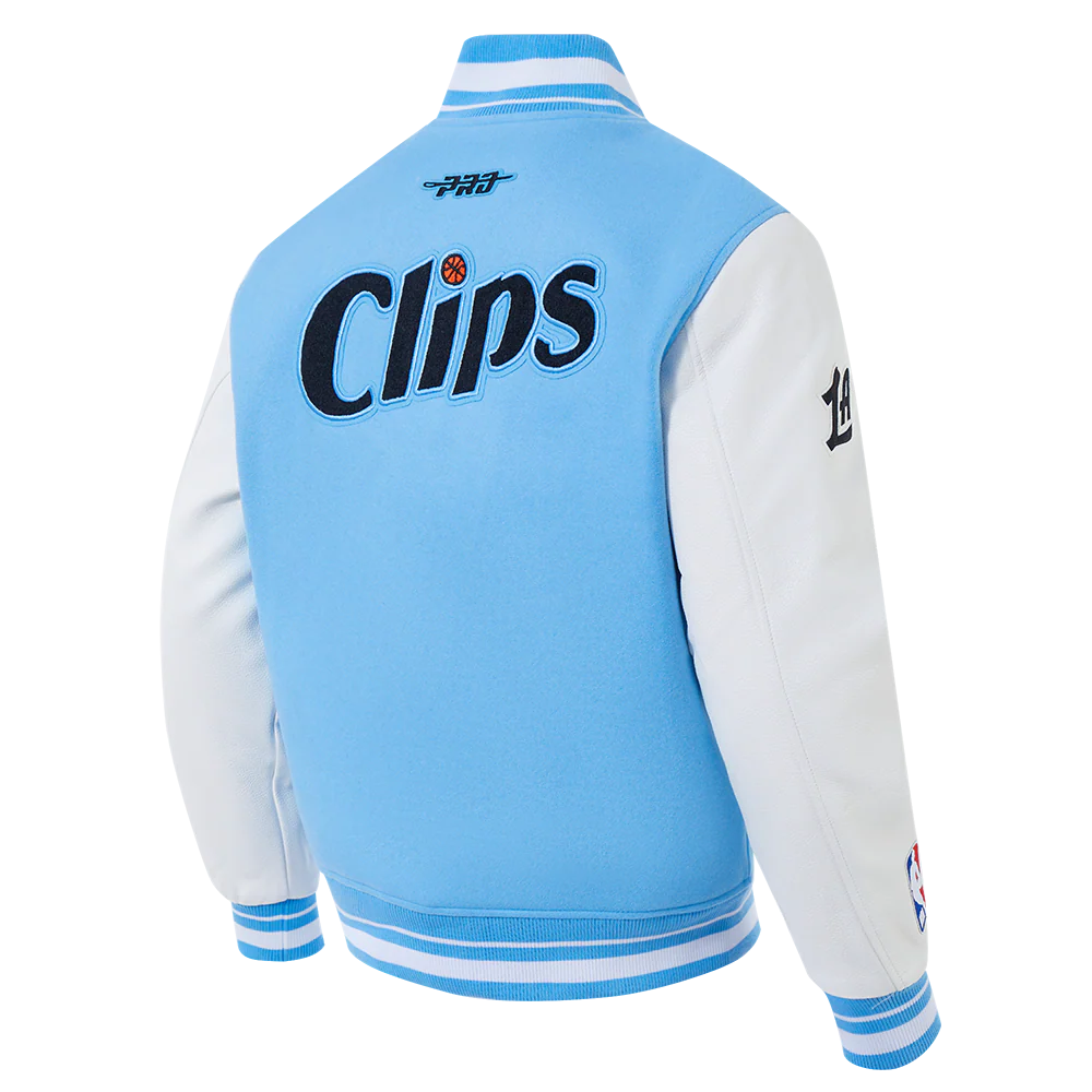 NBA LOS ANGELES CLIPPERS CITY EDITION 24-25 MEN'S RIB WOOL VARSITY J (UNIVERSITY BLUE/WHITE) - Image 4