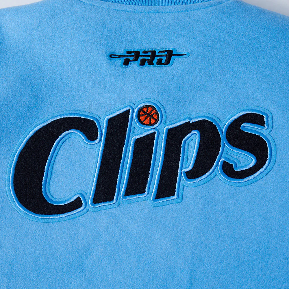 NBA LOS ANGELES CLIPPERS CITY EDITION 24-25 MEN'S RIB WOOL VARSITY J (UNIVERSITY BLUE/WHITE) - Image 5