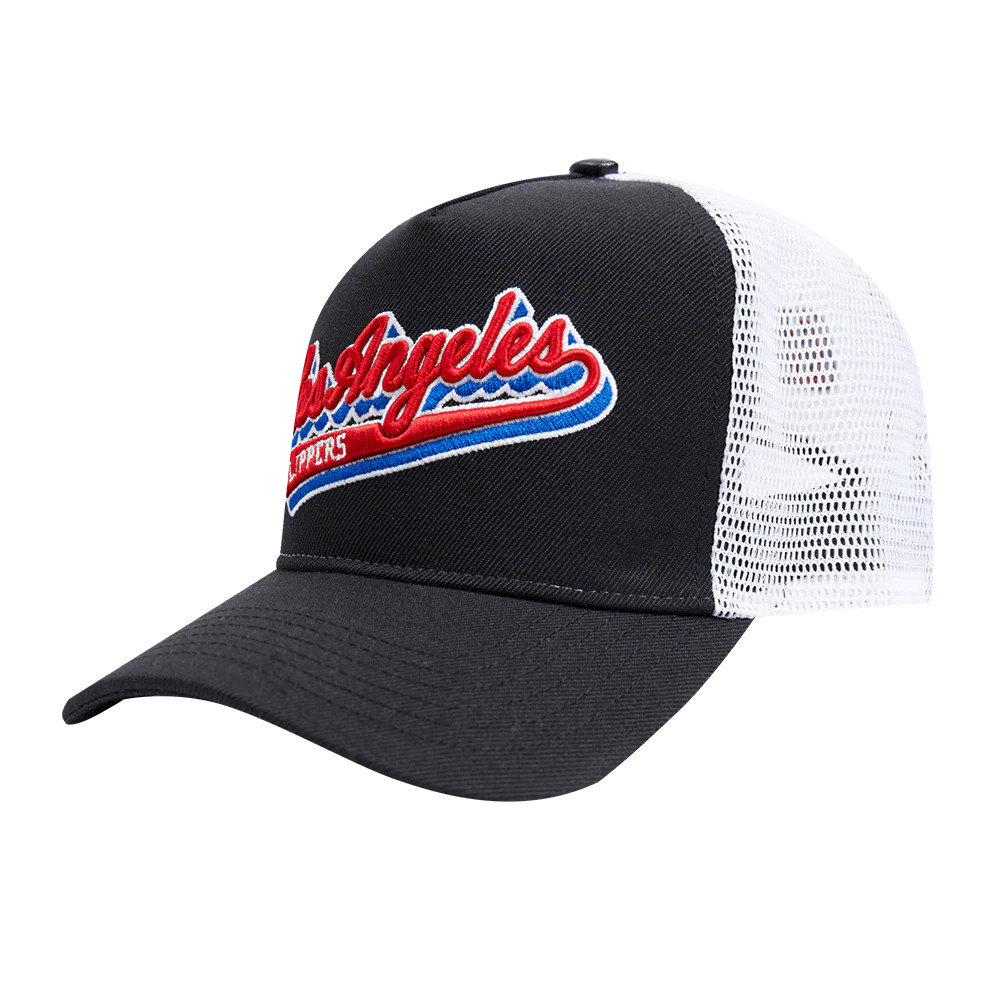 NBA LOS ANGELES CLIPPERS SCRIPT TAIL TRUCKER HAT (BLACK) - Image 3