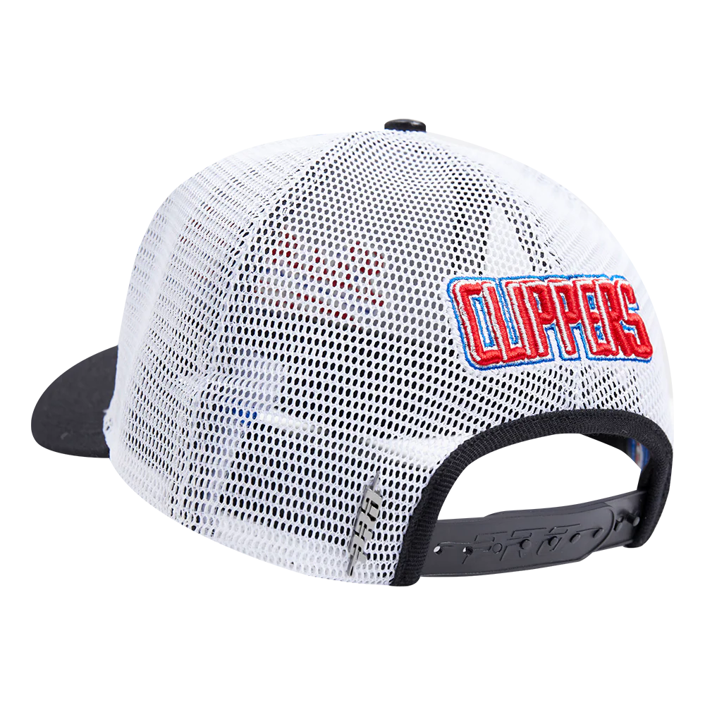 NBA LOS ANGELES CLIPPERS SCRIPT TAIL TRUCKER HAT (BLACK) - Image 4