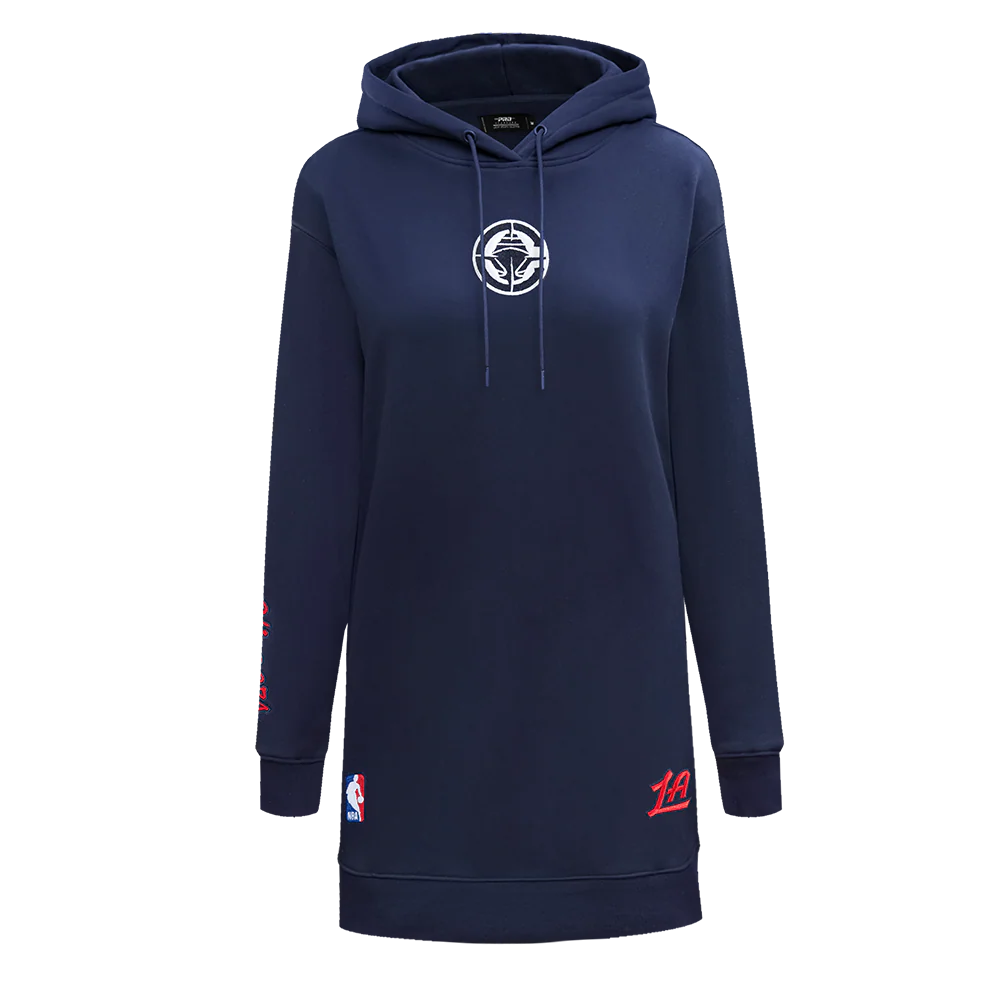 NBA LOS ANGELES CLIPPERS CLASSIC WOMEN'S FLC HOODIE DRESS (MIDNIGHT NAVY)
