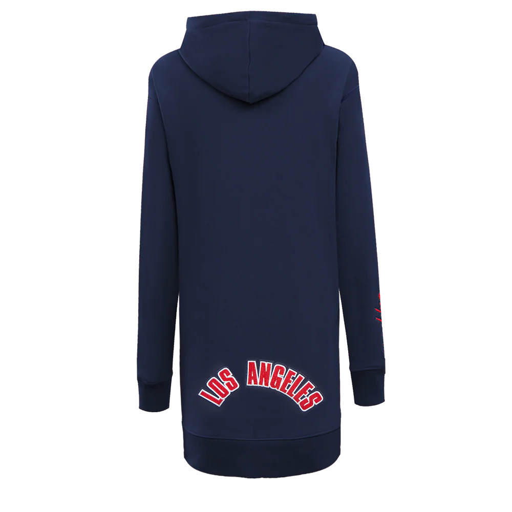 NBA LOS ANGELES CLIPPERS CLASSIC WOMEN'S FLC HOODIE DRESS (MIDNIGHT NAVY) - Image 3