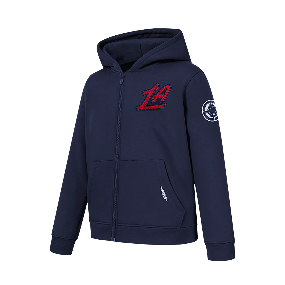 NBA LOS ANGELES CLIPPERS CLASSIC BIG BOYS FLC FZ PO HOODIE (MIDNIGHT NAVY) - Image 2