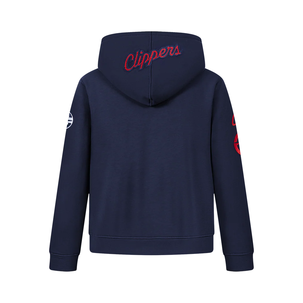 NBA LOS ANGELES CLIPPERS CLASSIC BIG BOYS FLC FZ PO HOODIE (MIDNIGHT NAVY) - Image 3
