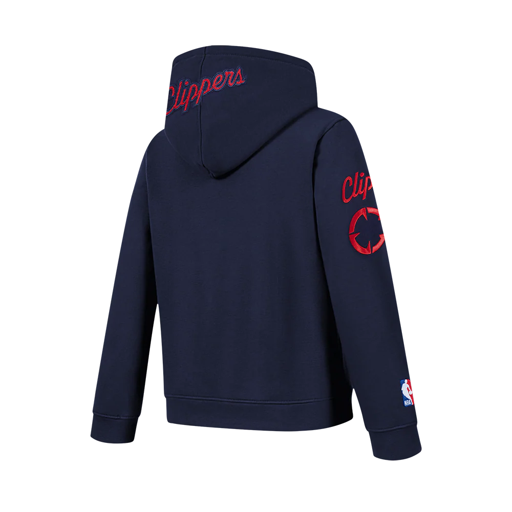 NBA LOS ANGELES CLIPPERS CLASSIC BIG BOYS FLC FZ PO HOODIE (MIDNIGHT NAVY) - Image 4