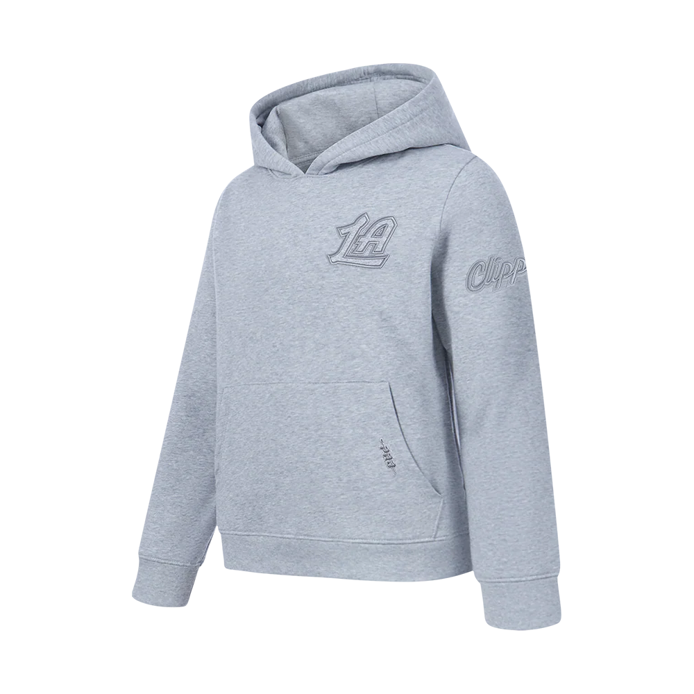 NBA LOS ANGELES CLIPPERS NEUTRAL BIG BOYS FLC PO HOODIE (DARK HEATHER GRAY) - Image 2
