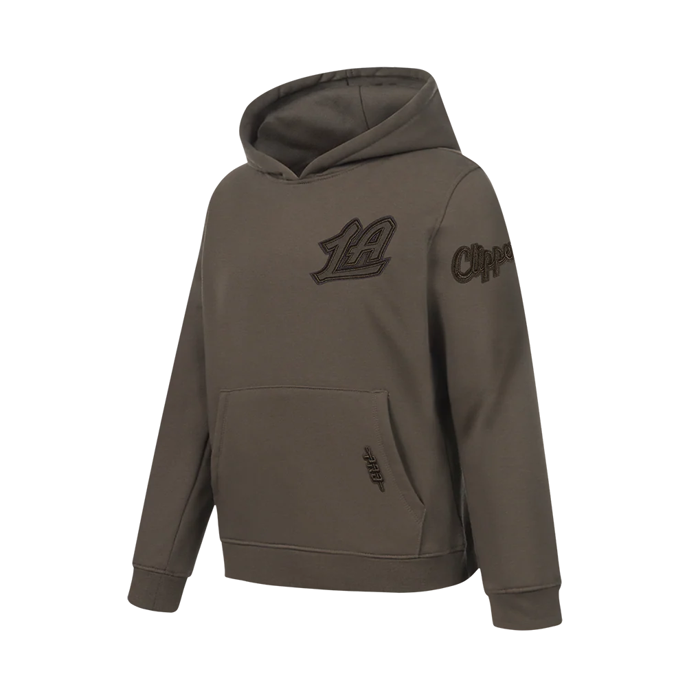 NBA LOS ANGELES CLIPPERS NEUTRAL BIG BOYS FLC PO HOODIE (DARK TAUPE) - Image 2
