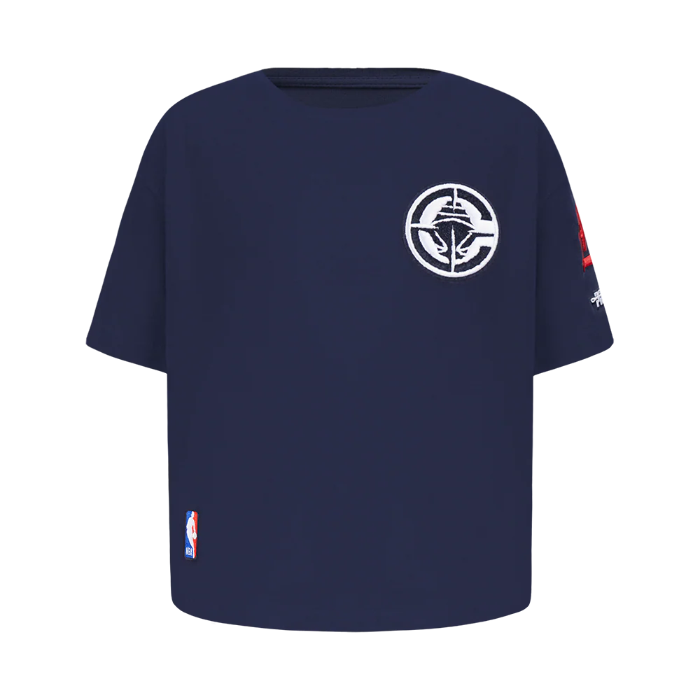 NBA LOS ANGELES CLIPPERS CLASSIC BIG GIRLS SHORT SLEEVE BOXY TEE (MIDNIGHT NAVY)