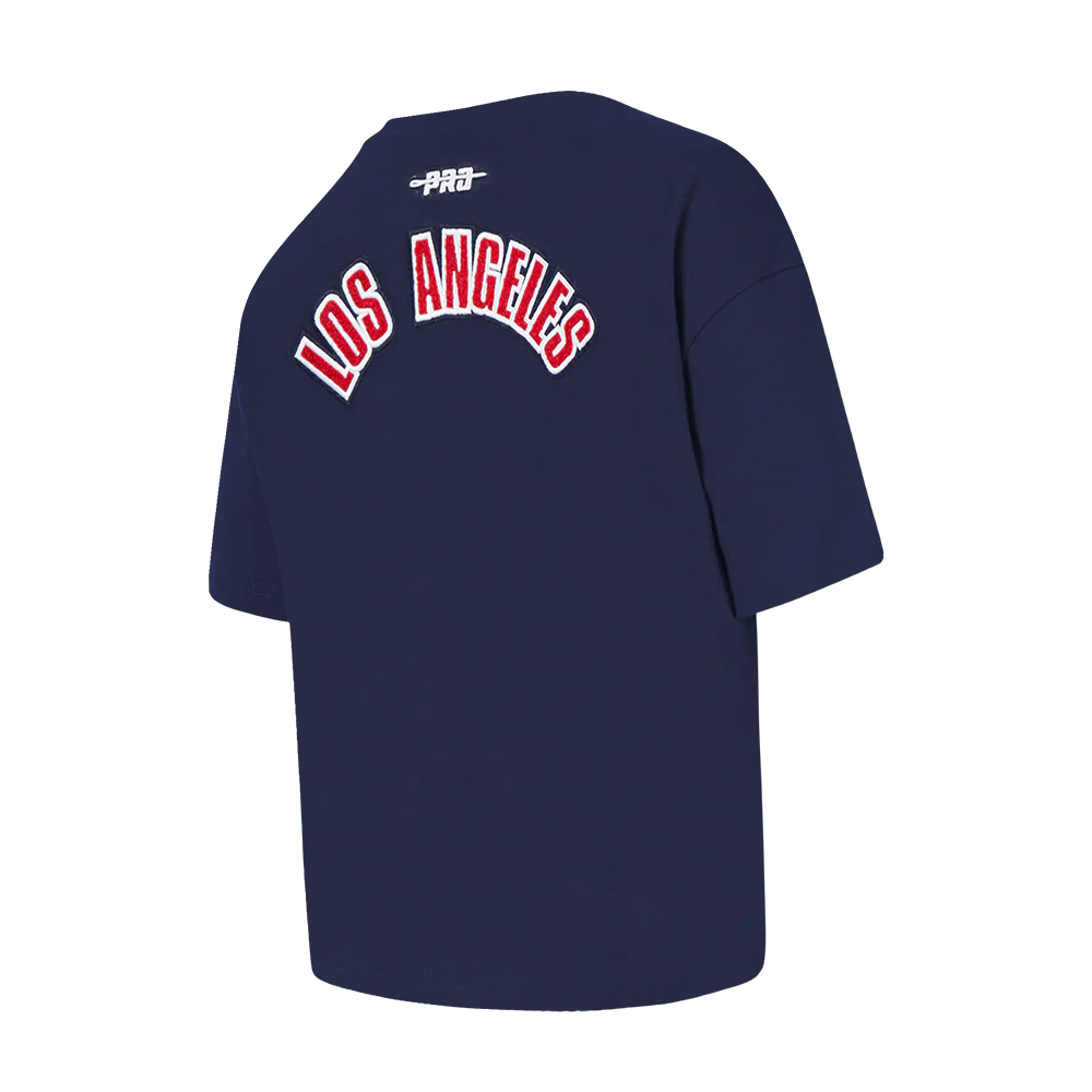 NBA LOS ANGELES CLIPPERS CLASSIC BIG GIRLS SHORT SLEEVE BOXY TEE (MIDNIGHT NAVY) - Image 4
