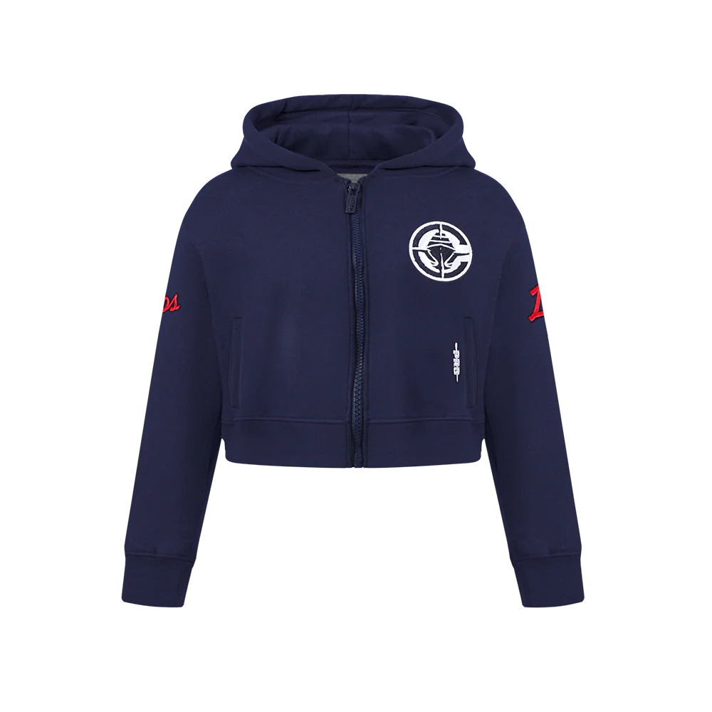 NBA LOS ANGELES CLIPPERS CLASSIC BIG GIRLS FLEECE FULL ZIP HOODIE (MIDNIGHT NAVY)
