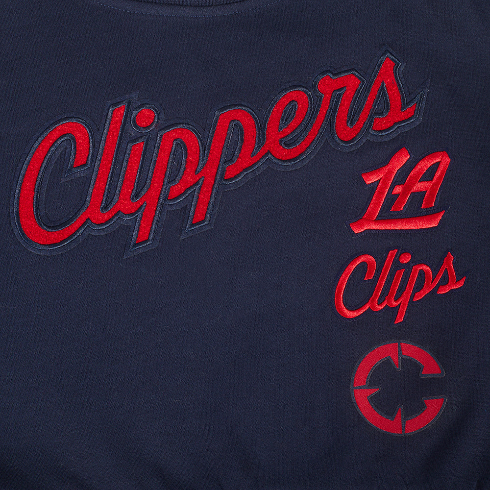NBA LOS ANGELES CLIPPERS RETRO CLASSIC BIG GIRLS  RIB FLEECE CREWNECK (MIDNIGHT NAVY) - Image 8