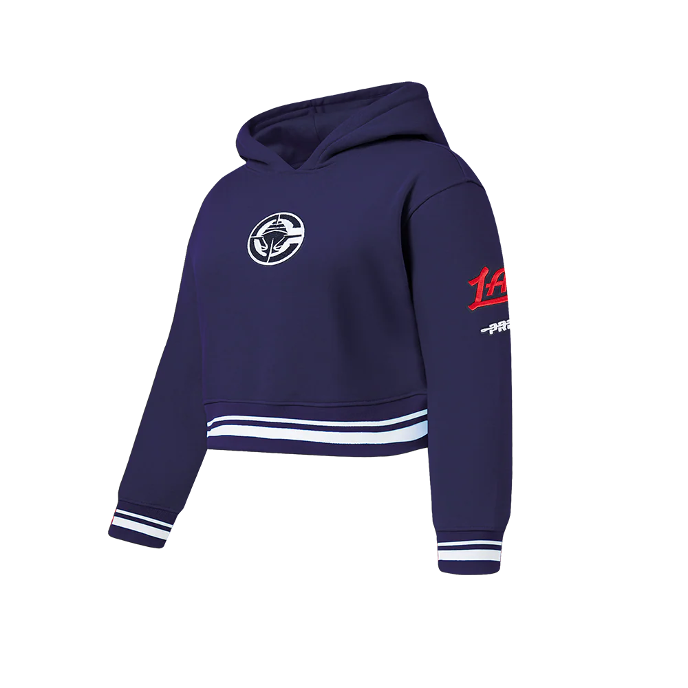 LOS ANGELES CLIPPERS RETRO CLASSIC BIG GIRL'S RIB FLC PO HOODIE (MIDNIGHT NAVY) - Image 2
