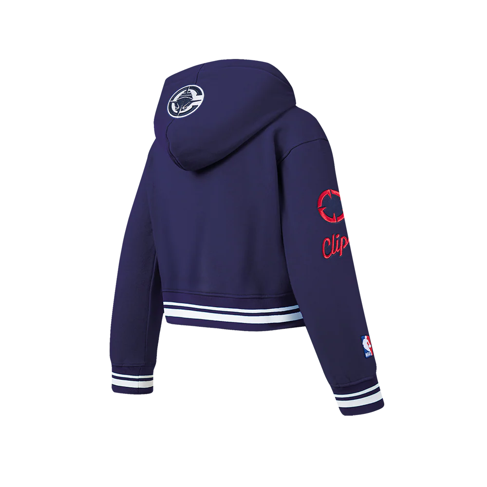 LOS ANGELES CLIPPERS RETRO CLASSIC BIG GIRL'S RIB FLC PO HOODIE (MIDNIGHT NAVY) - Image 4