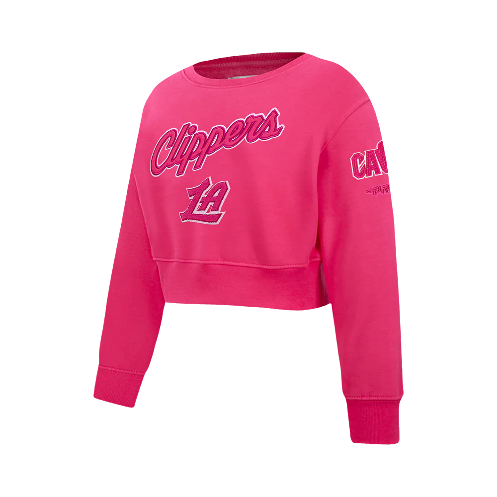 NBA LOS ANGELES CLIPPERS TRIPLE PINK BIG GIRLS FLC CREWNECK (BEETROOT PURPLE) - Image 2