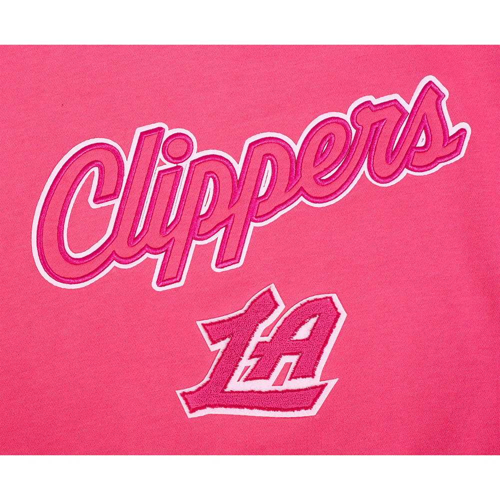 NBA LOS ANGELES CLIPPERS TRIPLE PINK BIG GIRLS FLC CREWNECK (BEETROOT PURPLE) - Image 6