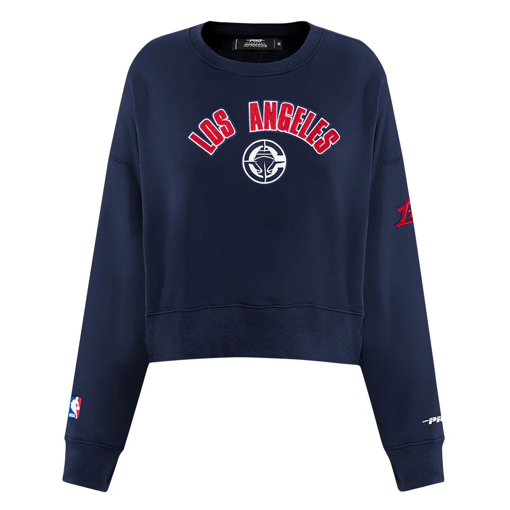 NBA LOS ANGELES CLIPPERS CLASSIC WOMEN'S FLC CREWNECK (MIDNIGHT NAVY) - Image 3
