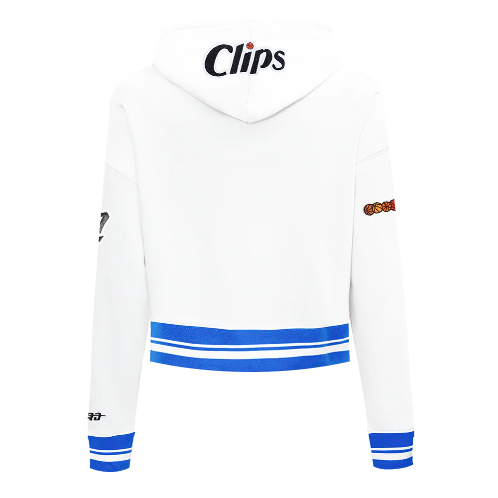 NBA LOS ANGELES CLIPPERS CITY EDITION 24-25 WOMEN'S RIB FLC CROPPED PO (WHITE/UNIVERSITY BLUE) - Image 3