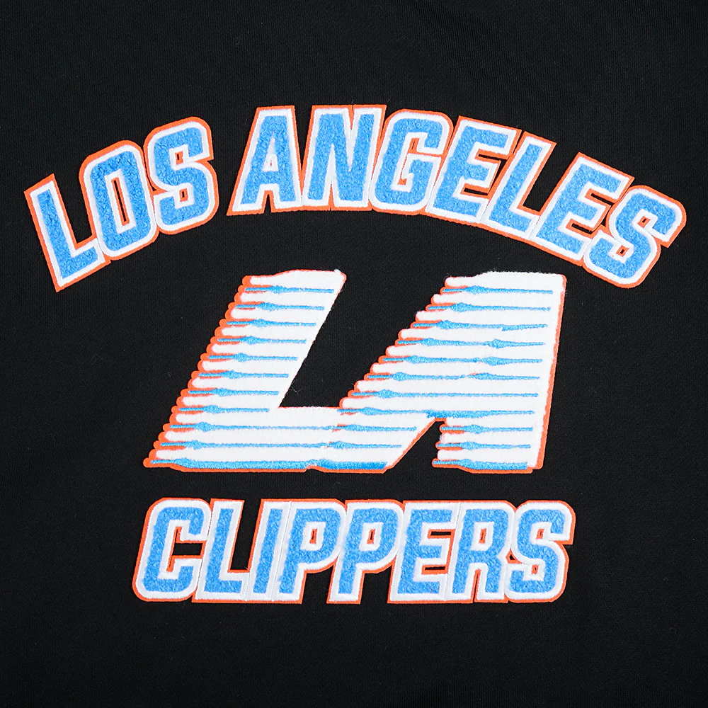 NBA LOS ANGELES CLIPPERS CITY EDITION 25-26 WOMEN'S RIB FLC CROPPED PO HOODIE (BLACK/ORANGE) - Image 6