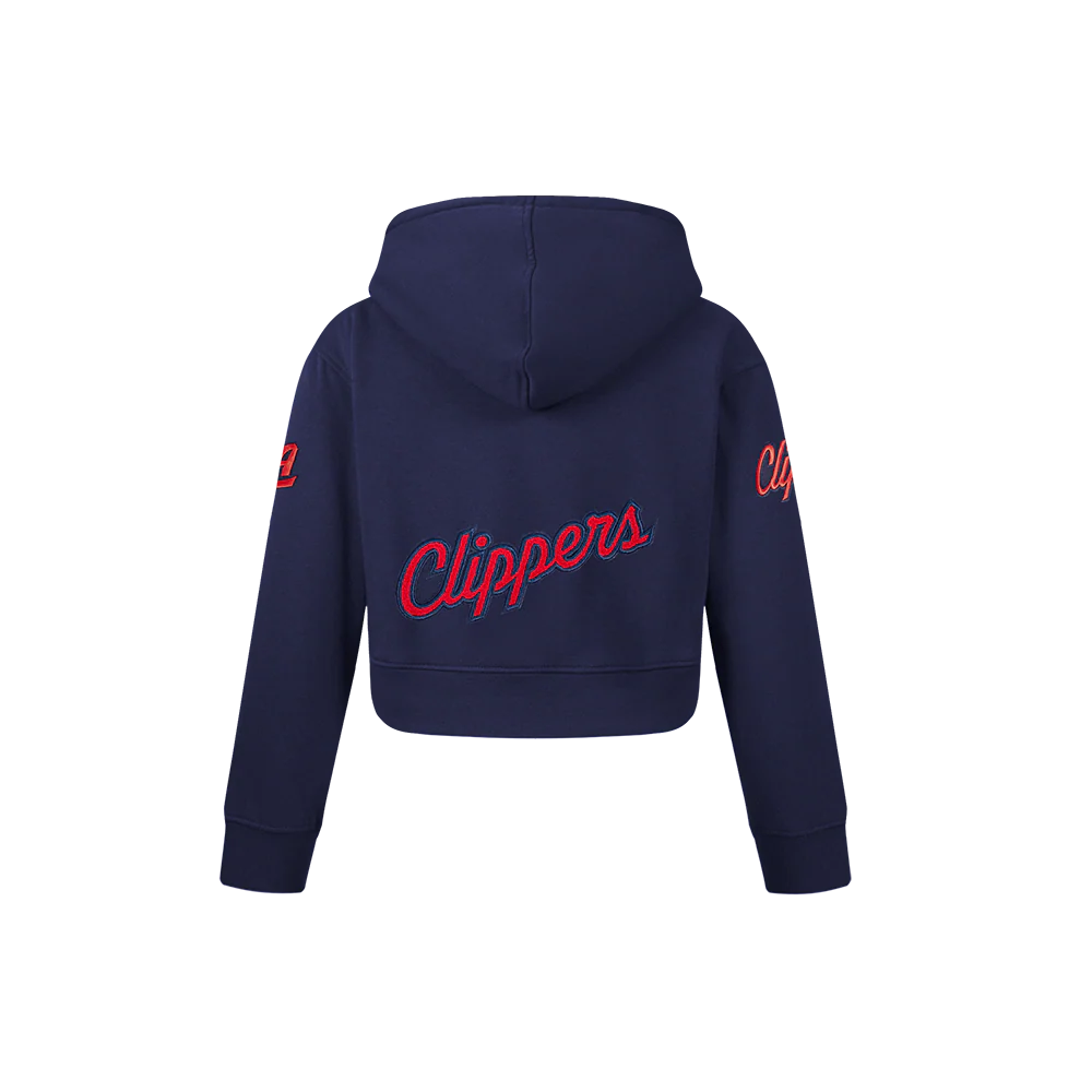 NBA LOS ANGELES CLIPPERS CLASSIC LITTLE GIRLS  FLEECE FULL ZIP HOODIE (MIDNIGHT NAVY) - Image 3