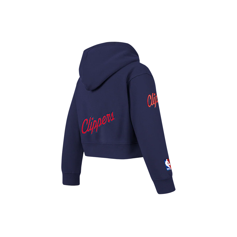 NBA LOS ANGELES CLIPPERS CLASSIC LITTLE GIRLS  FLEECE FULL ZIP HOODIE (MIDNIGHT NAVY) - Image 4