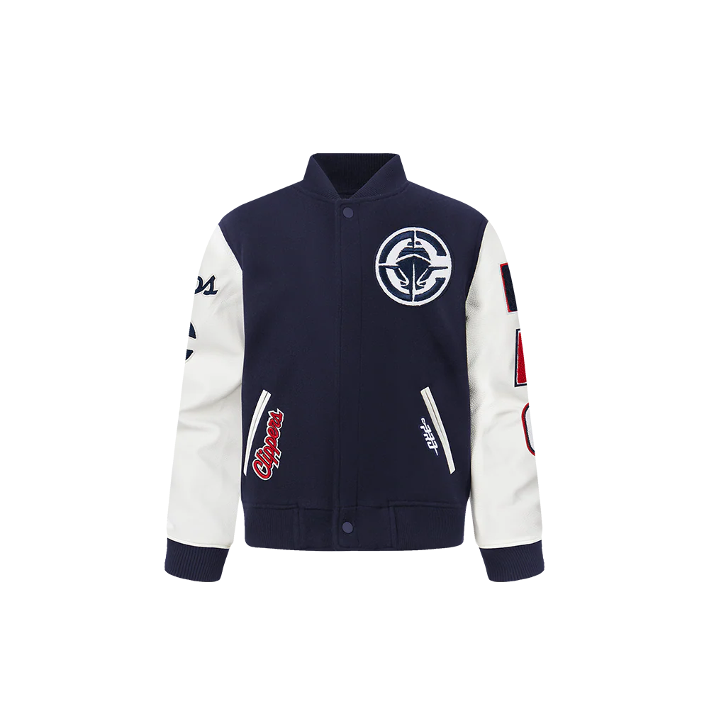 NBA LOS ANGELES CLIPPERS CLASSIC TODDLER BOYS WOOL VARSITY JACKET (MIDNIGHT NAVY/WHITE)