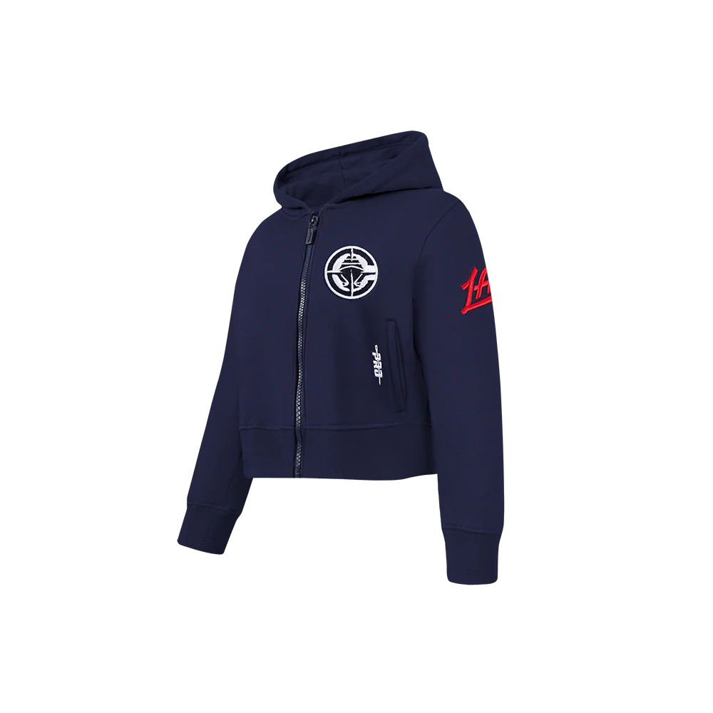 NBA LOS ANGELES CLIPPERS CLASSIC TODDLER GIRLS FLEECE FULL ZIP HOODIE  (MIDNIGHT NAVY) - Image 2
