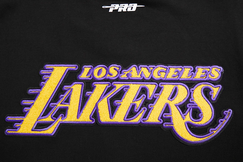 NBA LOS ANGELES LAKERS CLASSIC MEN'S PRO SS DOUBLE KNIT JACKET  (BLACK/PURPLE) - Image 7