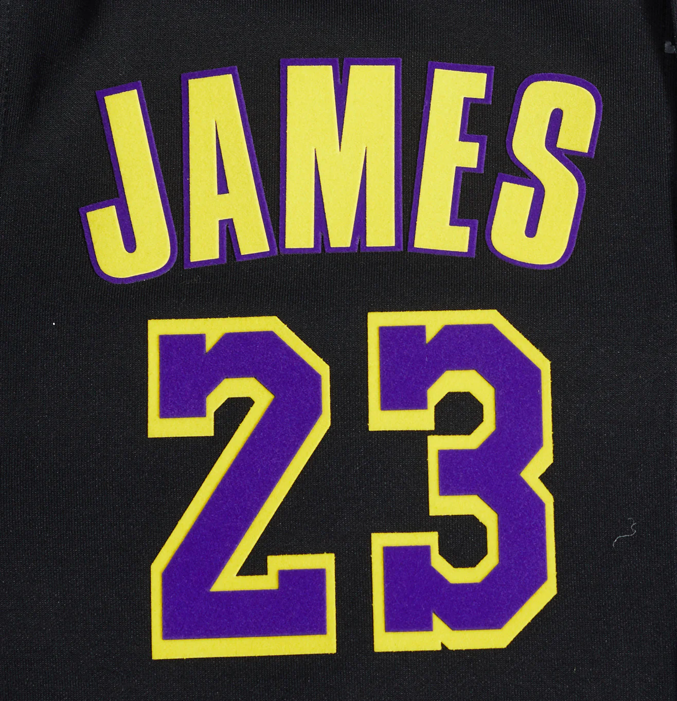 NBA LOS ANGELES LAKERS LEBRON JAMES #23 CLASSIC MEN'S PRO SS DOUBLE KNIT JACKET (BLACK/PURPLE) - Image 5