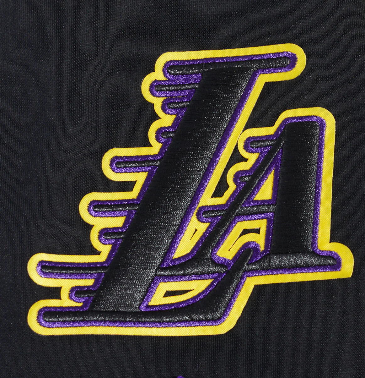 NBA LOS ANGELES LAKERS LEBRON JAMES #23 CLASSIC MEN'S PRO SS DOUBLE KNIT JACKET (BLACK/PURPLE) - Image 9