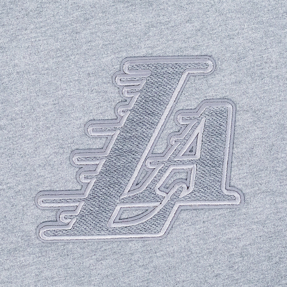 NBA LOS ANGELES LAKERS REVERSE FRENCH TERRY MEN'S CJ DROP SHOULDER TEE (DARK HEATHER GRAY) - Image 5