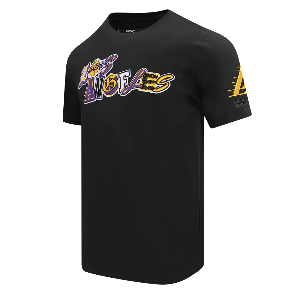 NBA LOS ANGELES LAKERS CITY RANSOM MEN'S SINGLE JERSEY TEE (BLACK) - Image 2