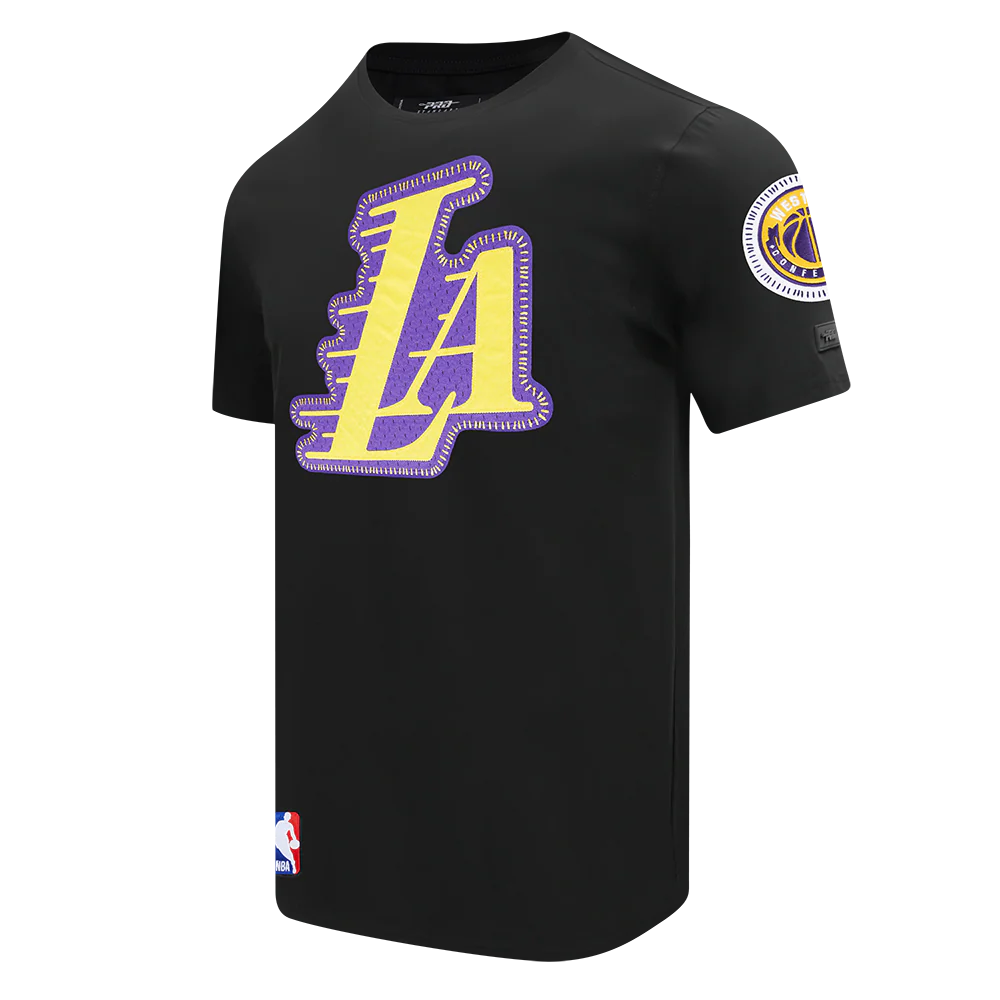 NBA LOS ANGELES LAKERS DIY PICK STITCH MEN'S SINGLE JERSEY TEE (BLACK) - Image 2