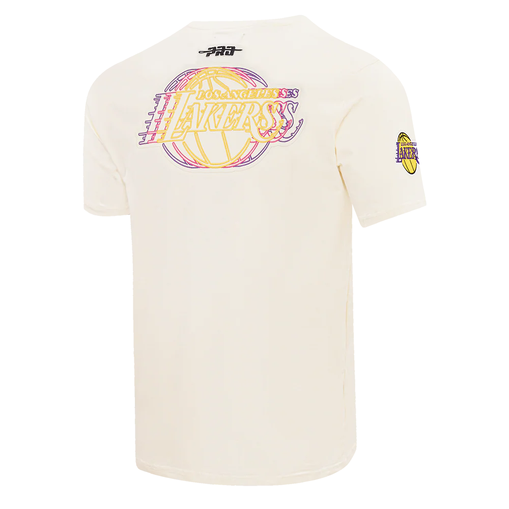 NBA LOS ANGELES LAKERS ECHO LOGO MEN'S SINGLE JERSEY TEE (EGGSHELL) - Image 4