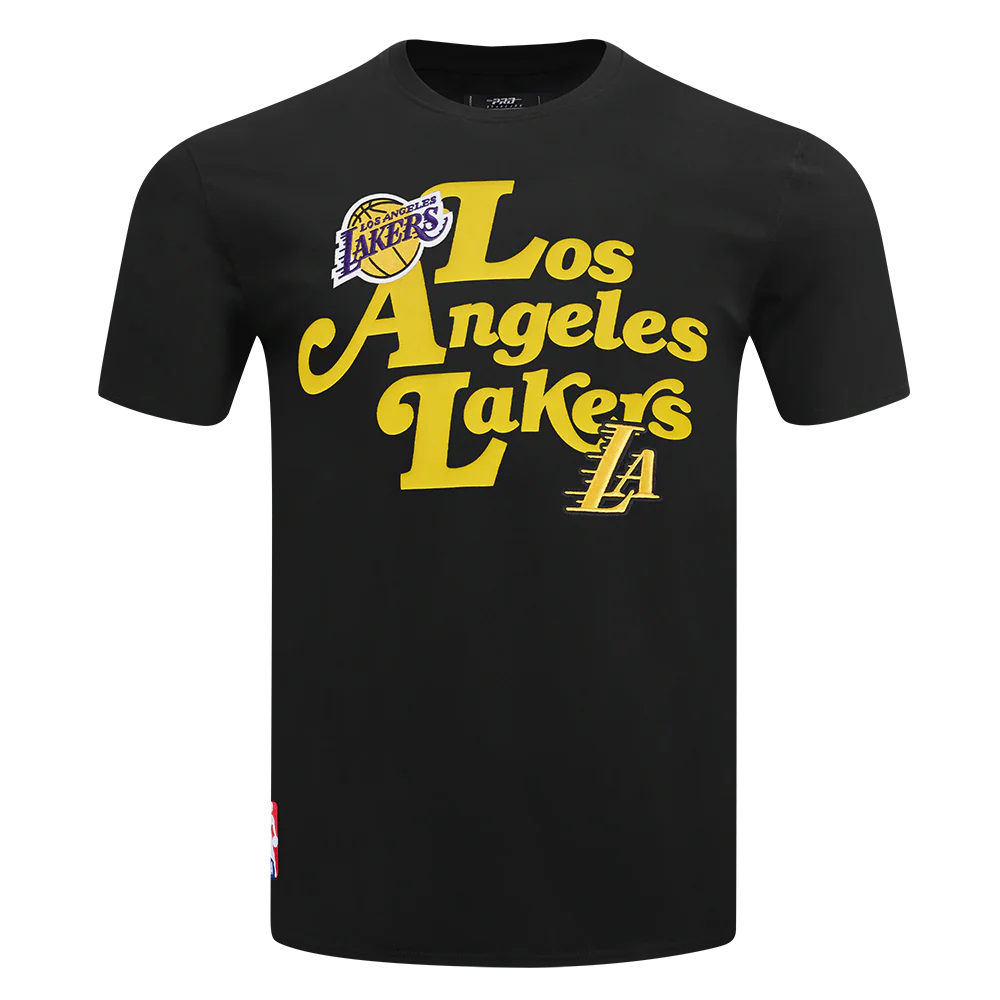 NBA LOS ANGELES LAKERS SOUVENIR MEN'S SINGLE JERSEY TEE (BLACK) - Image 5