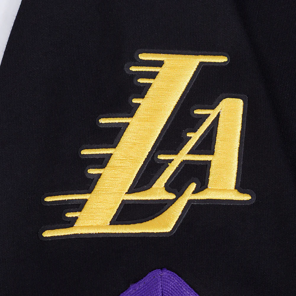NBA LOS ANGELES LAKERS SOUVENIR MEN'S PRO SS DOUBLE KNIT JACKET (BLACK/PURPLE) - Image 10