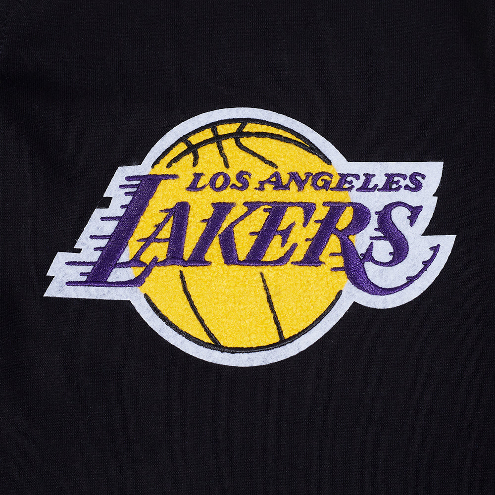 NBA LOS ANGELES LAKERS SOUVENIR MEN'S PRO SS DOUBLE KNIT JACKET (BLACK/PURPLE) - Image 9