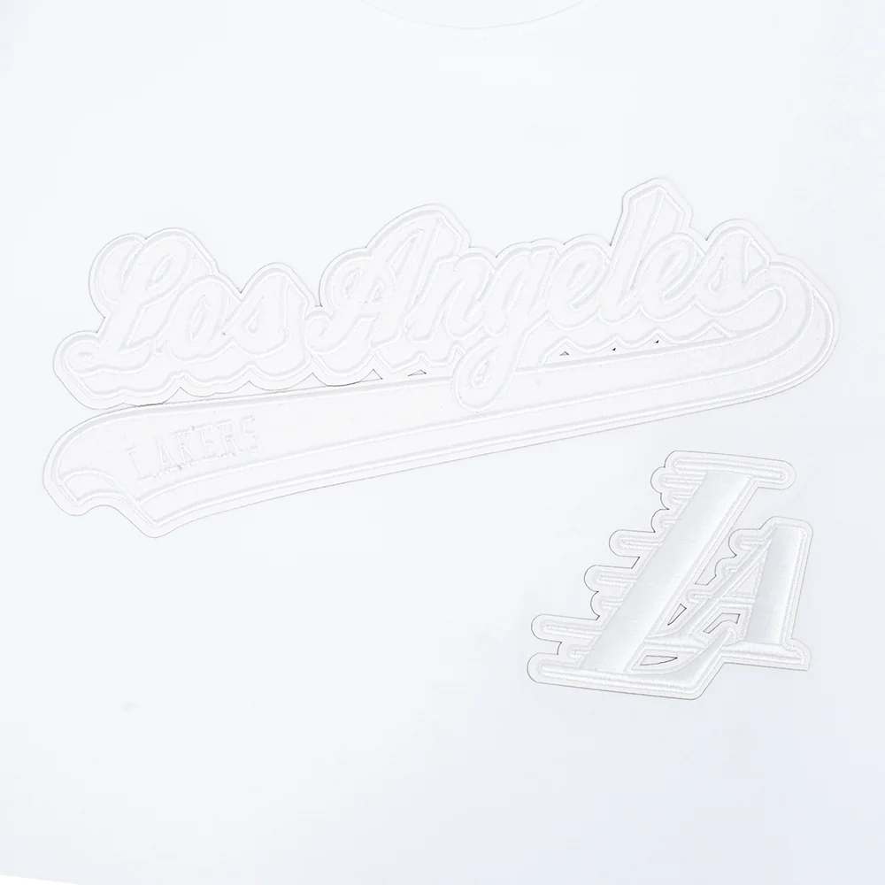 NBA LOS ANGELES LAKERS WHITE OUT MEN'S SINGLE JERSEY TEE (WHITE) - Image 5